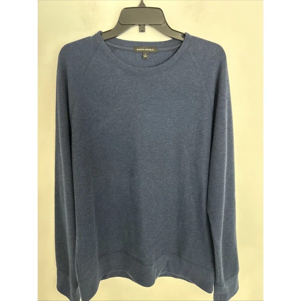 Banana Republic Long Sleeve Pull Over Knit Sweater Men's Size‎ Large Blue Soft